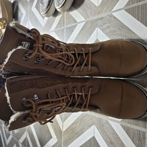Brown Lace-Up Boots